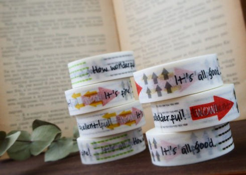 コラボっ太▶︎矢印と点線 15mm幅 長さ9m 1本 マスキングテープ orata.net