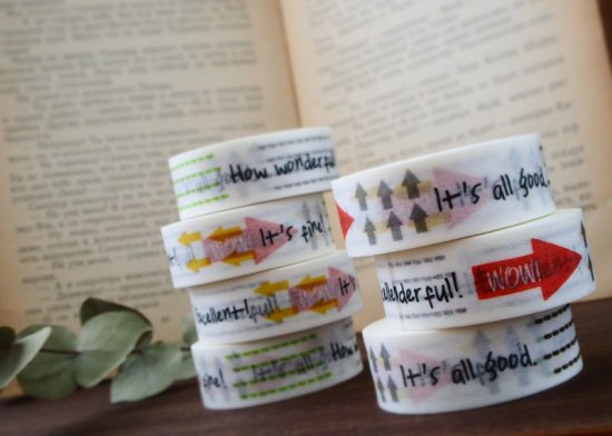 コラボっ太▶︎矢印と点線 15mm幅 長さ9m 1本 マスキングテープ orata.net