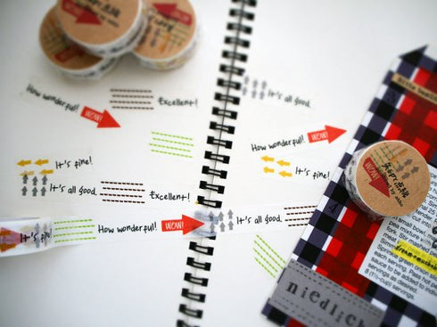 コラボっ太▶︎矢印と点線 15mm幅 長さ9m 1本 マスキングテープ orata.net