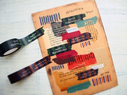 大人のおら太シリーズ(28)縞々 15mm幅 長さ9m 1本 マスキングテープ orata.net