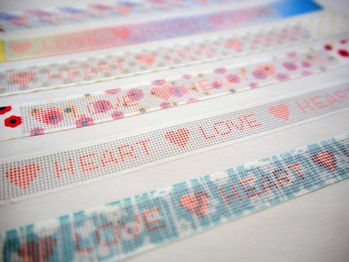 おくっ太シリーズ(15)LOVE&HEART 15mm幅 長さ9m 1本 マスキングテープ orata.net