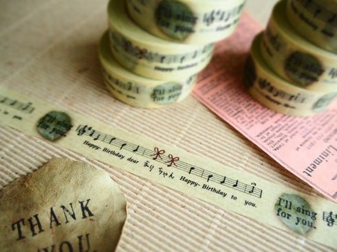 おくっ太シリーズ(29)ハッピーバースディ♪ 15mm幅 長さ9m 1本 マスキングテープ orata.net