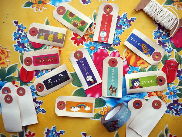 おくっ太シリーズ(37)コンニチハ 15mm幅 長さ9m 1本 マスキングテープ orata.net