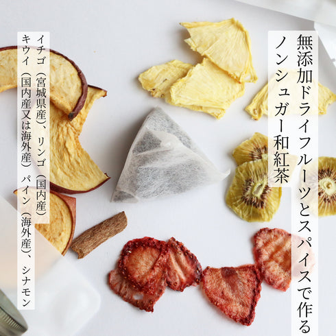 ノンシュガーフルーツティー3種テイストギフトボックス(和紅茶D×1、グリーンルイボスティーF×1、ジャスミン茶E×1)