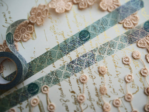 ウォールペーパー・ミント 15mm幅 長さ9m 1本 マスキングテープ orata.net